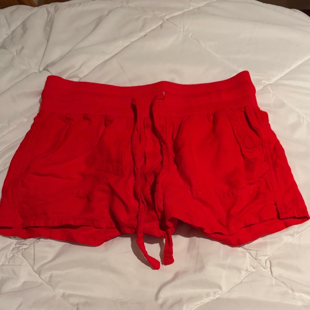 No Boundaries Red beachy linen shorts